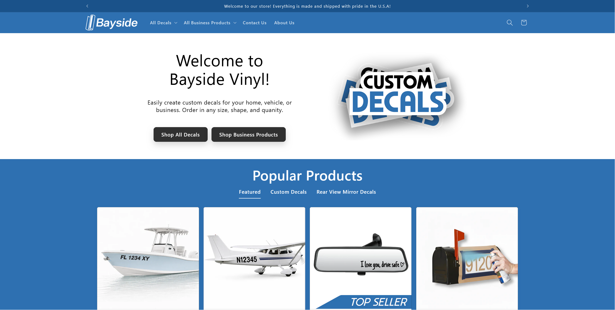 baysidevinyl.com — Our live Shopify store